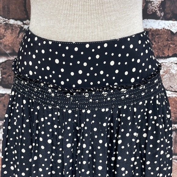 Max Studio Skirt Black White Polka Dots Full Short Size Small - Picture 4 of 13